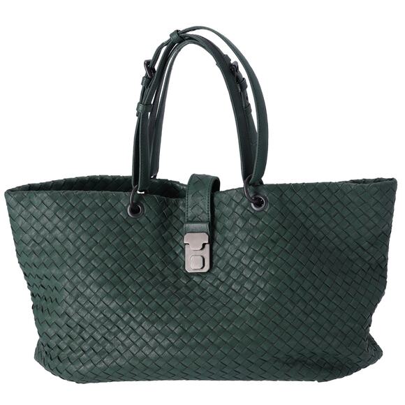 BOTTEGA VENETA Capri Tote Bag Dark Green Leather - Picture 1 of 8